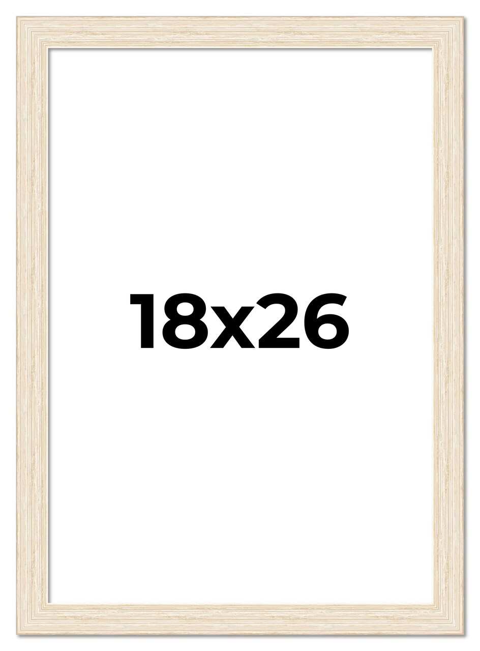 18x26 Wide Barnwood Picture Frame with UV-Resistant Acrylic & Acid Free Backing, Available in 6 Paint Finishes - Grey, Brown, White, and Black